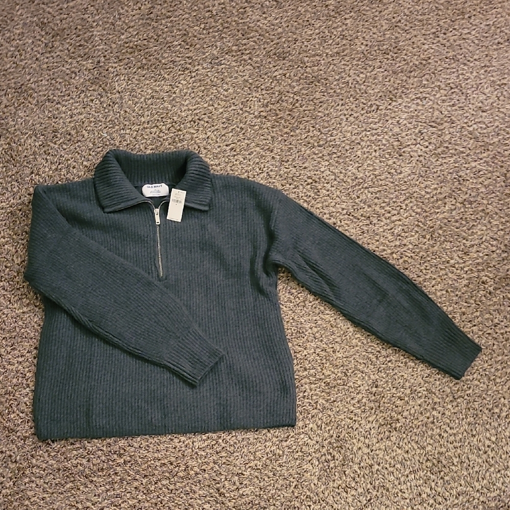 Medium Old Navy Forest Green Zip-Up Sweater